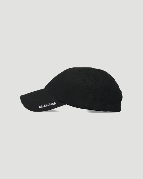 Led Light Cap in Black and White Cotton Drill — снимка 2