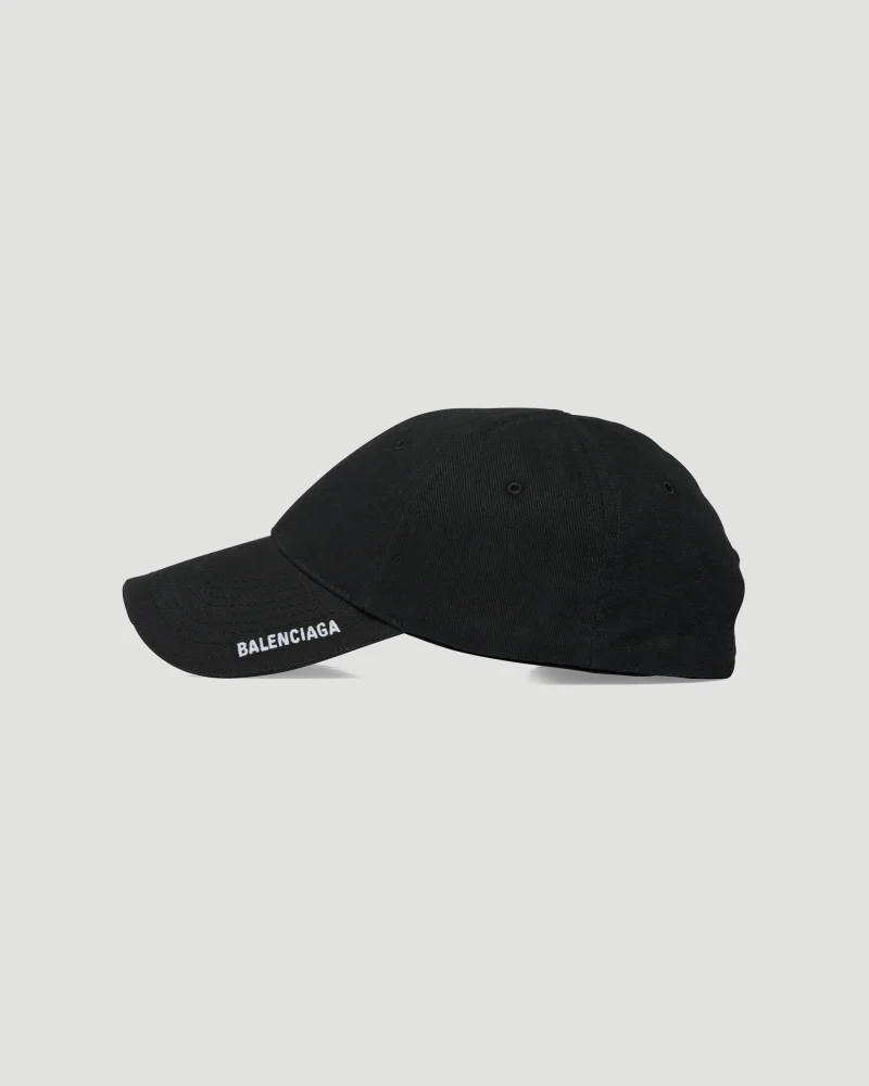 Led Light Cap in Black and White Cotton Drill — снимка 2
