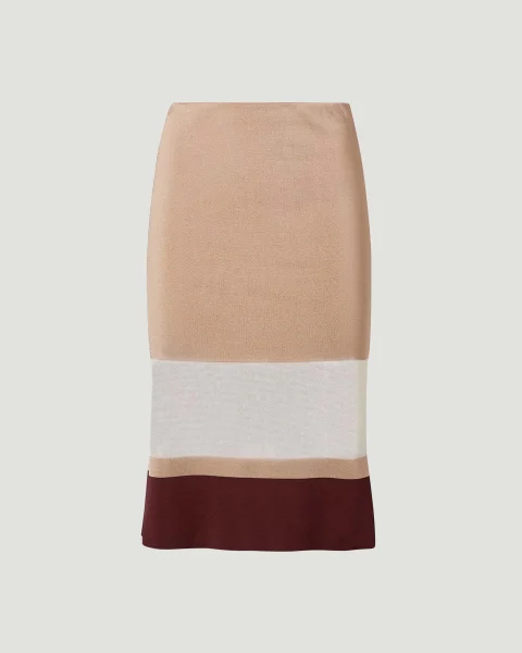Dark Beige Viscose Skirt — снимка 2