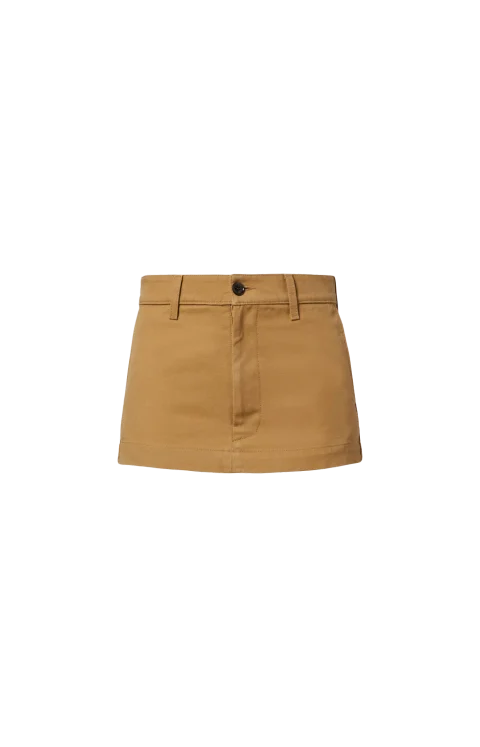 Mini Cotton Skirt in Beige