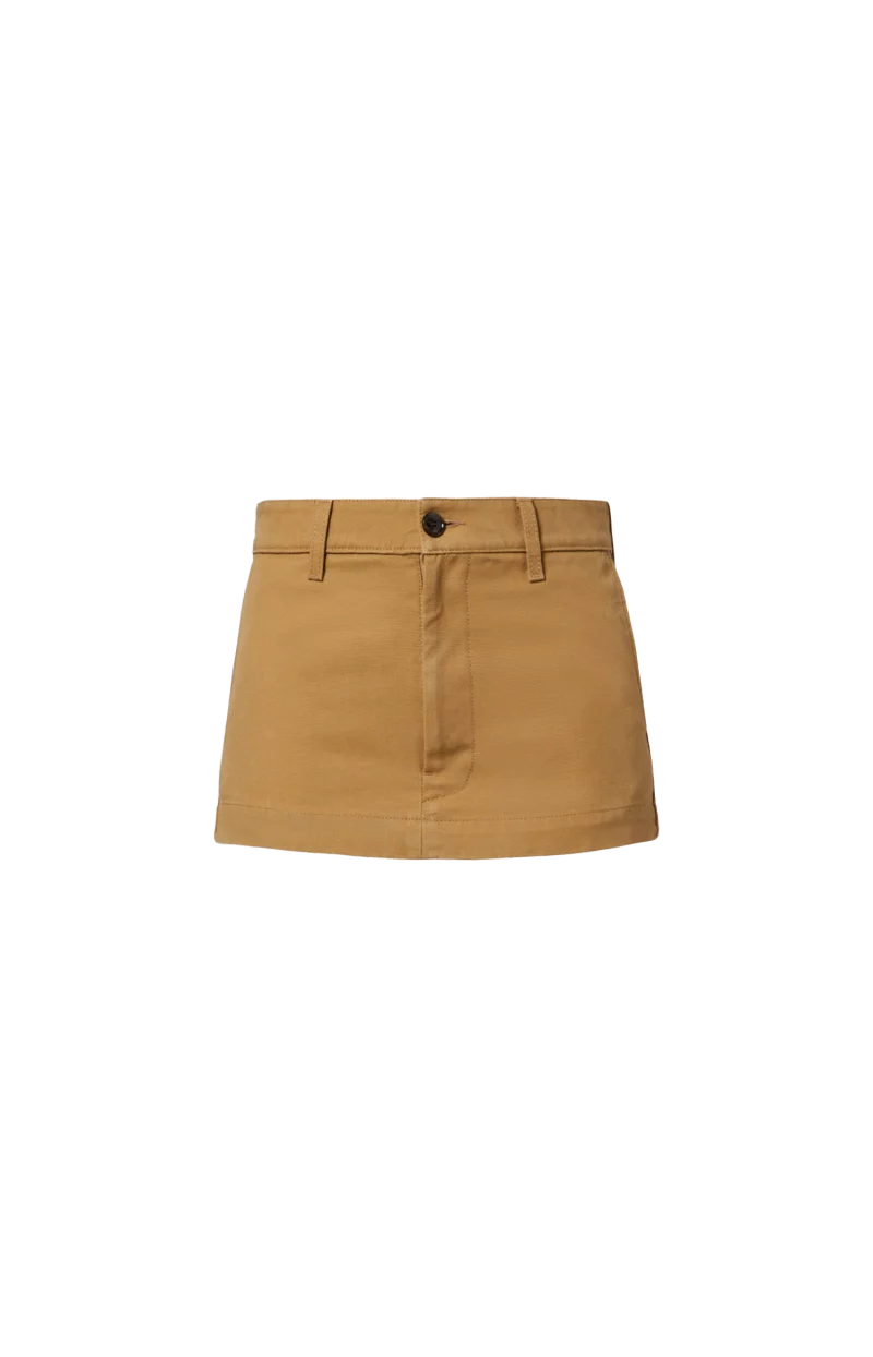 Mini Cotton Skirt in Beige