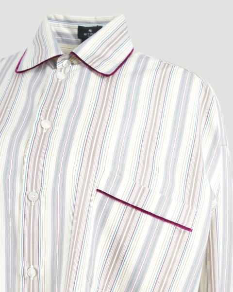Striped Cotton Shirt in Multicolour — снимка 2