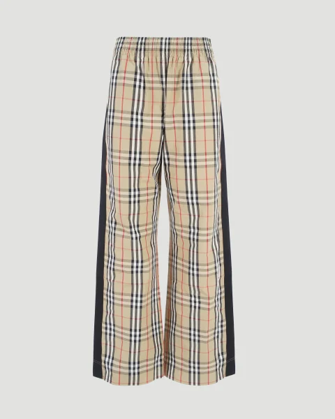 Check Cotton Trousers