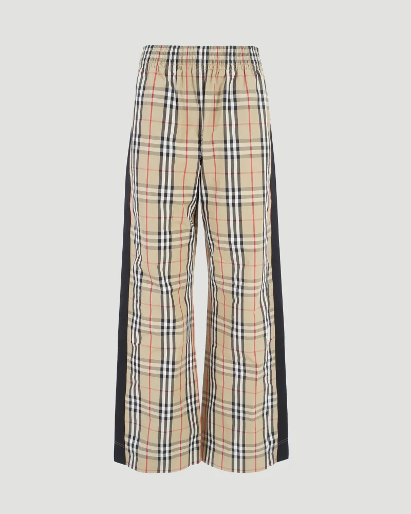 Check Cotton Trousers