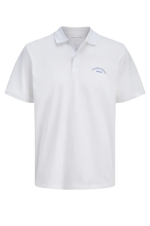 Polo Jjcollege Logo Ss 12288360 11-0601 TCX bright white