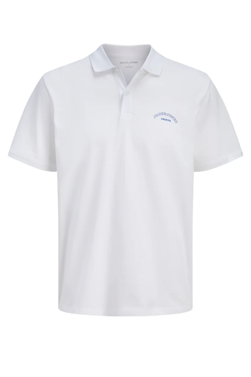Polo Jjcollege Logo Ss 12288360 11-0601 TCX bright white