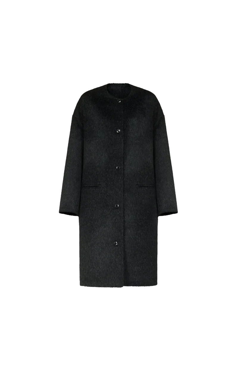 Orson Oval-Shaped Midi Coat in Anthracite