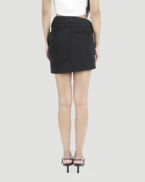 Twisted Mini Skirt in Black — снимка 5