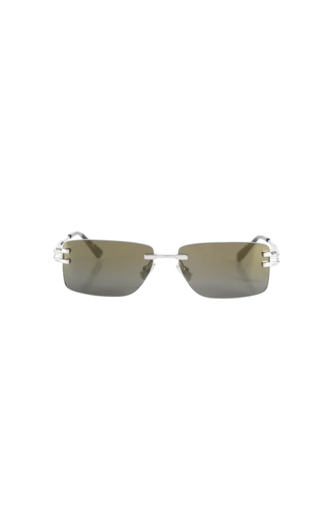Rimless Rectangular Sunglasses in Silver