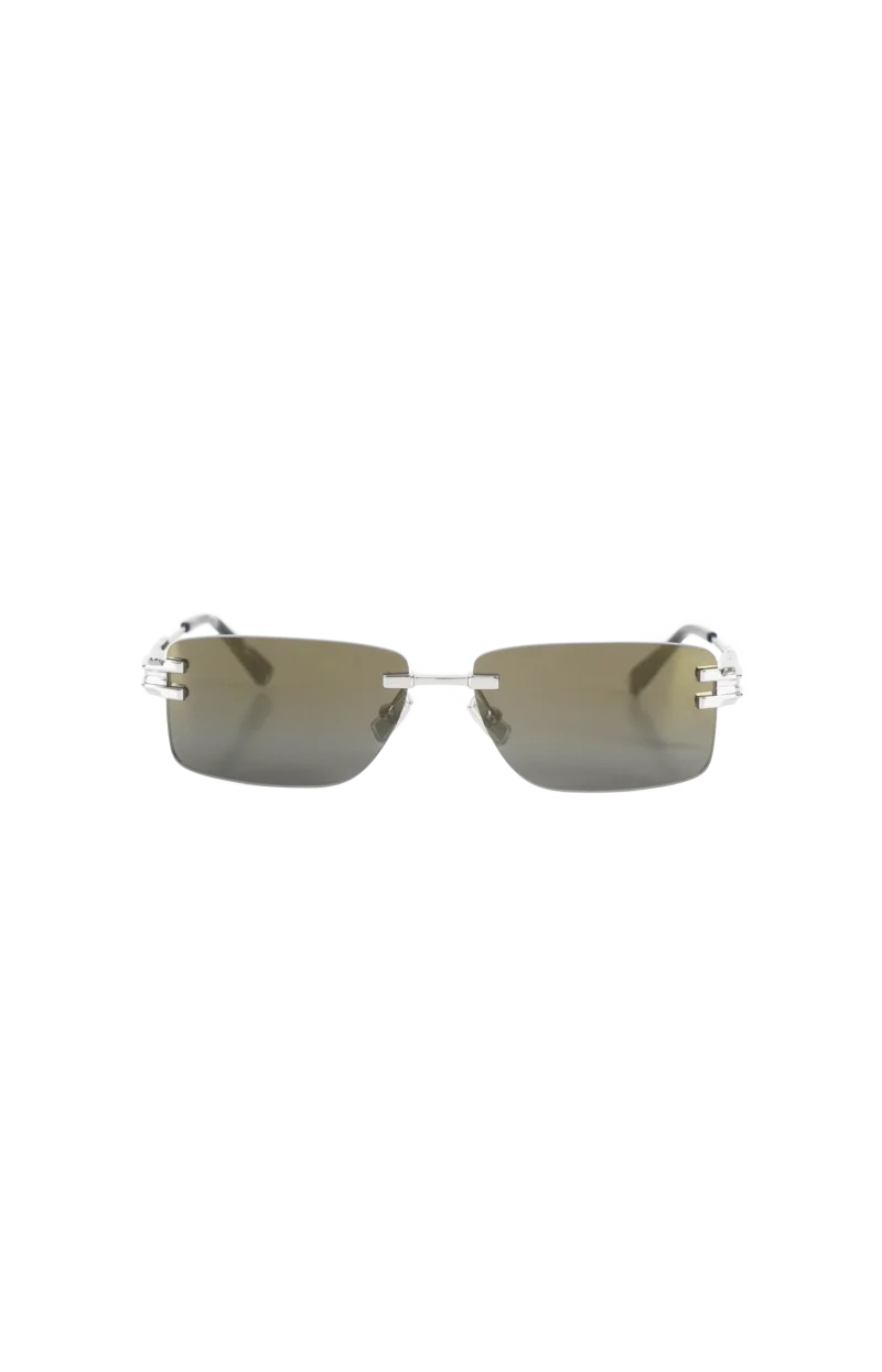 Rimless Rectangular Sunglasses in Silver