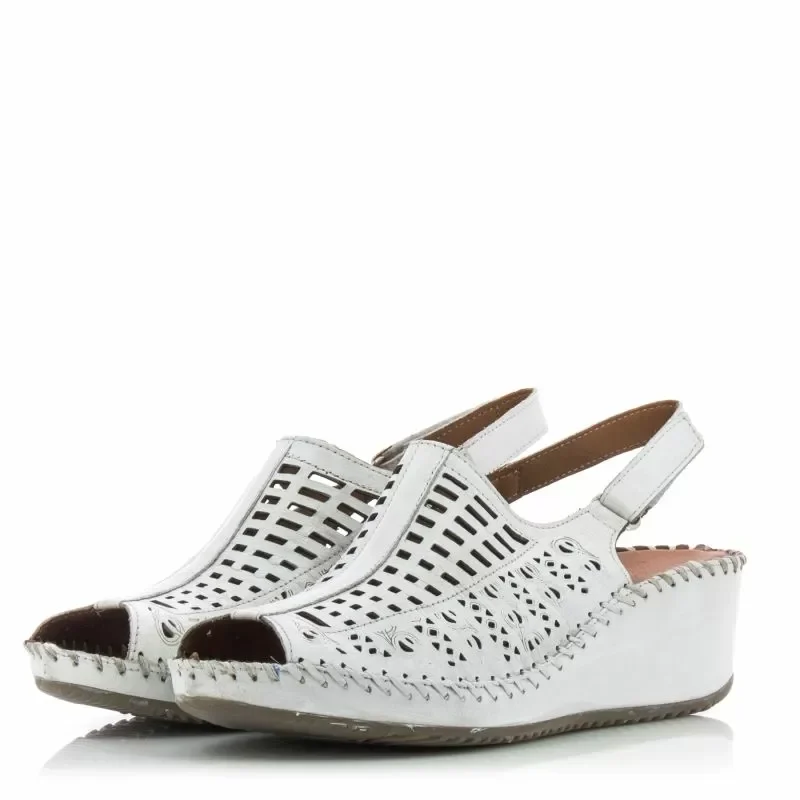 Дамски сандали на платформа VERONELLA – 128.21 R05 OFF WHITE — снимка 3