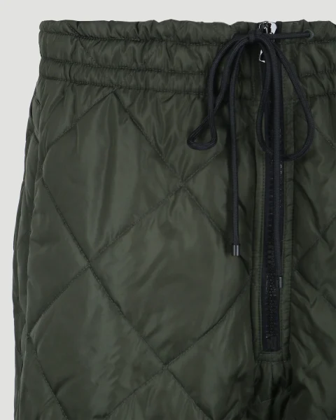 Quilted Cargo Trousers in Bottle Green — снимка 4