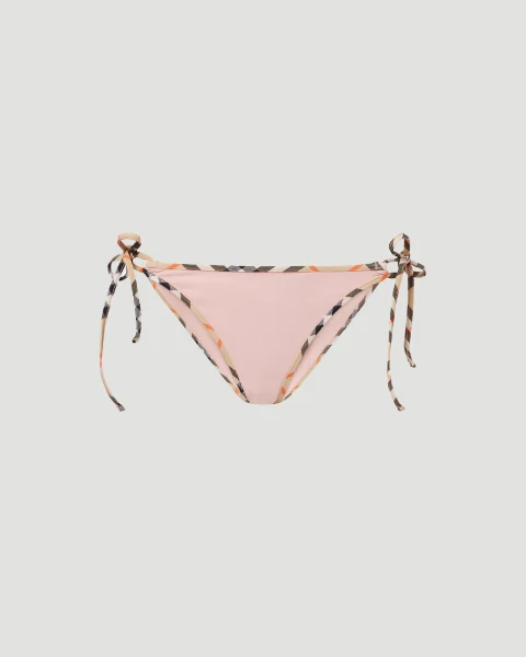 Check Trim Bikini Bottom in Pink