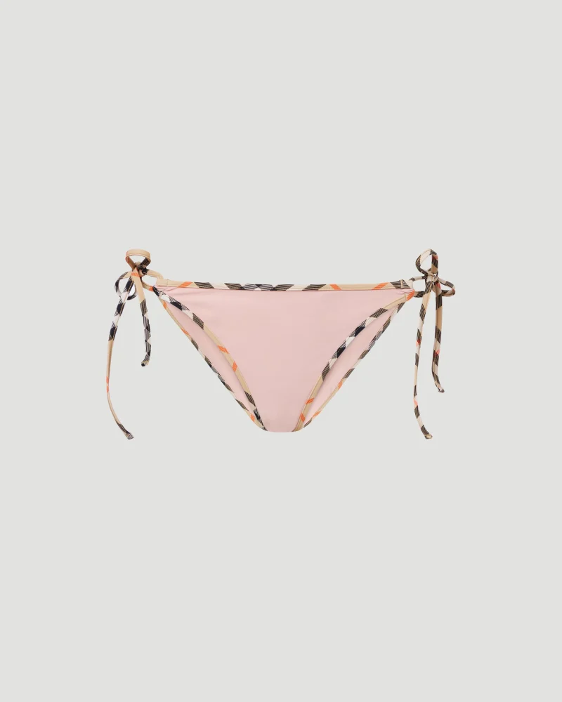 Check Trim Bikini Bottom in Pink