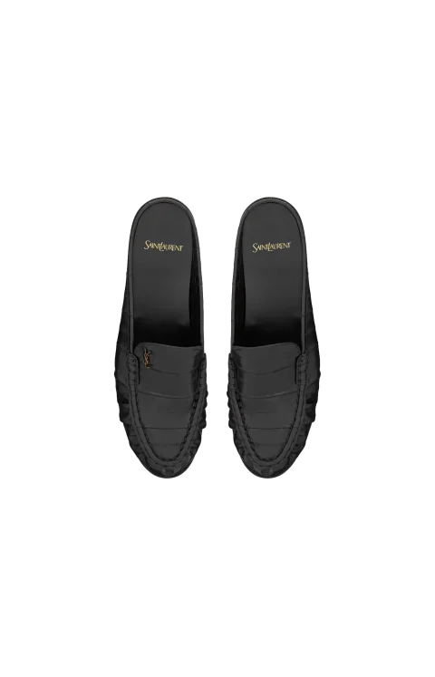 Le Loafer Mules in Black Eel — снимка 3