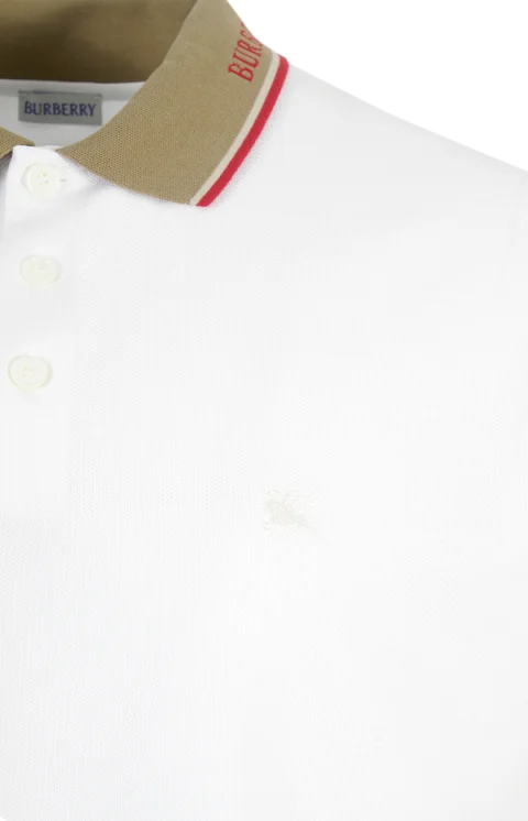 Cotton Polo Shirt in White — снимка 4