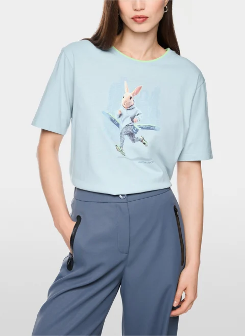 Тишърт с принт 'Rabbit' Marc Cain Sports