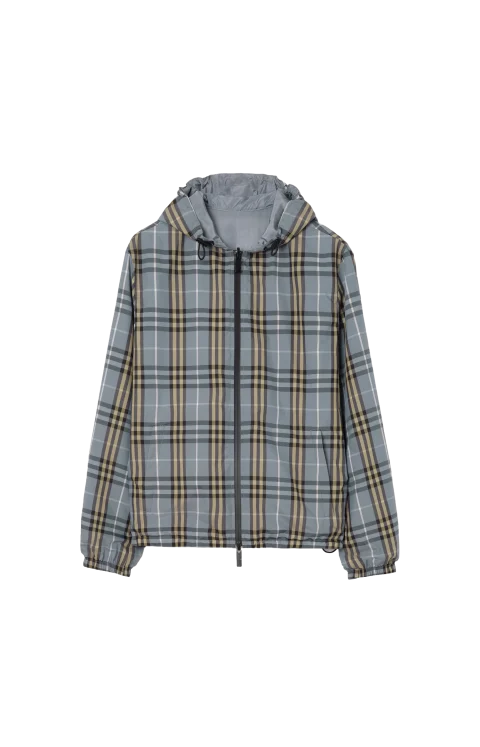 Reversible Check Hooded Jacket