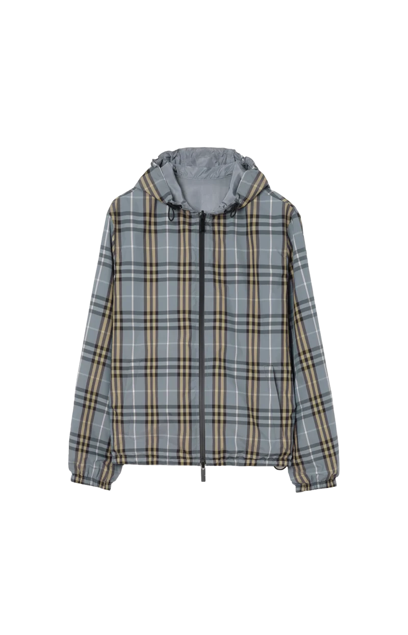 Reversible Check Hooded Jacket