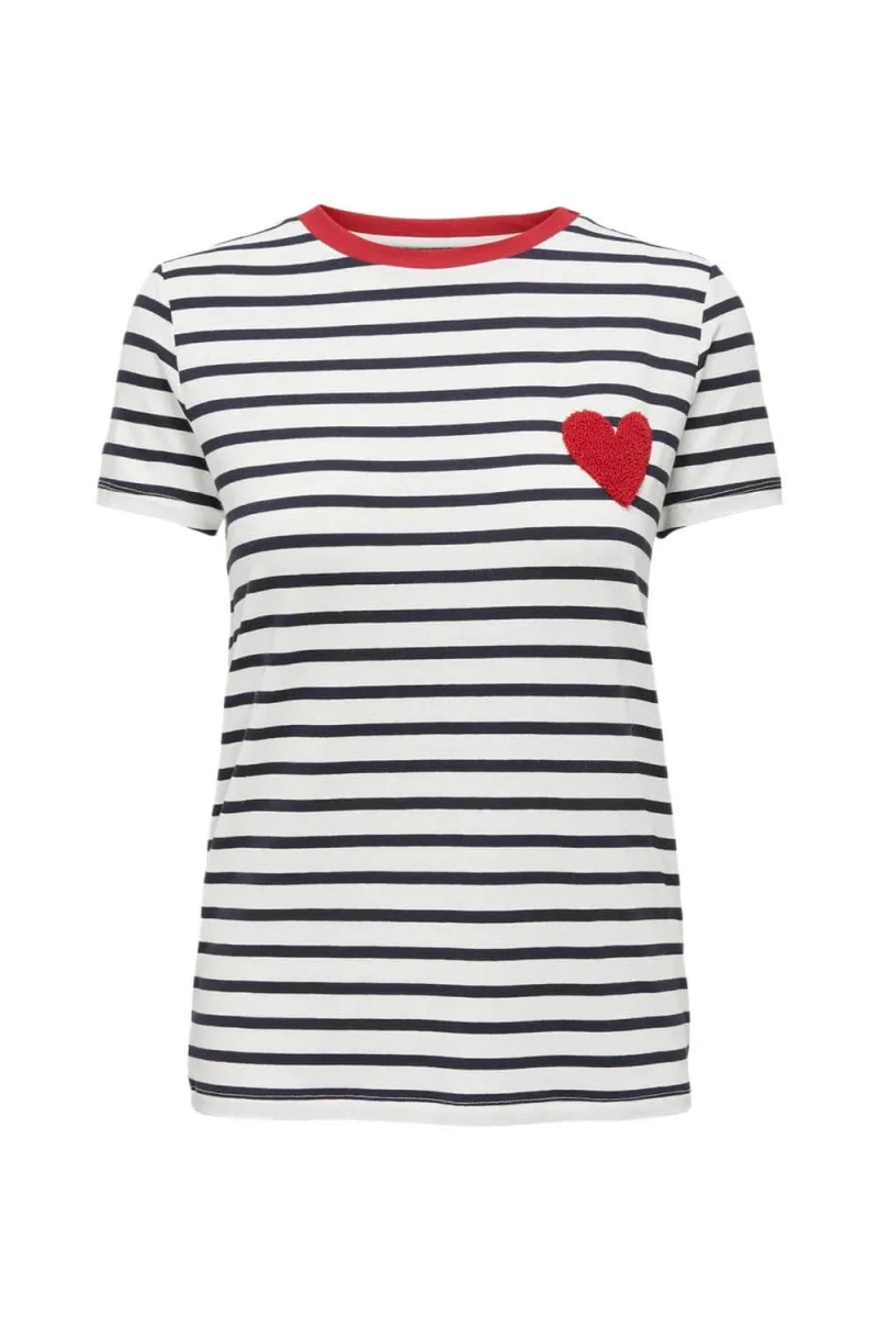 T-Shirt Onlheart Life S/S 15318959 11-4201 TCX cloud dancer/night sky/red heart