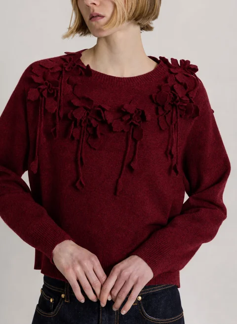Пуловер с 3D флорална апликация Alberta Ferretti — снимка 3