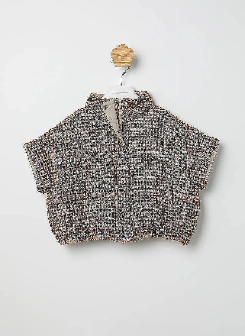 Пухен елек с вълна Brunello Cucinelli Kids