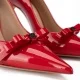 Дамски червени обувки с панделка Casadei — снимка 7