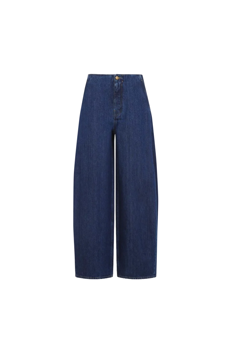 Navy Blue Wide-Leg Jeans