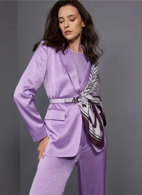 Копринен шал с принт Marc Cain Collections — снимка 4