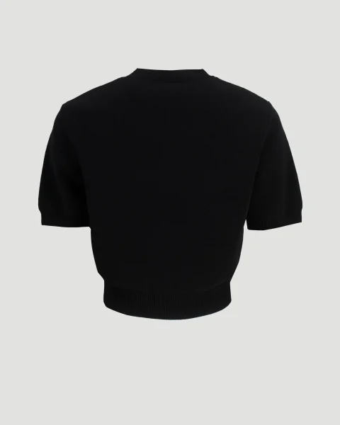 Cropped T-Shirt in Black — снимка 4