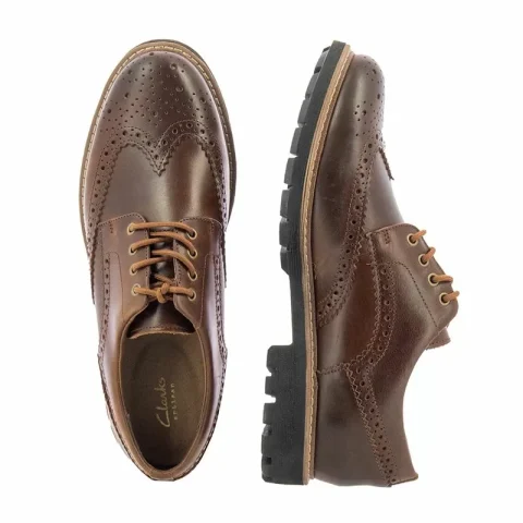 Мъжки Ежедневни CLARKS – 26127191 BATCOMBE WING DARK TAN — снимка 4