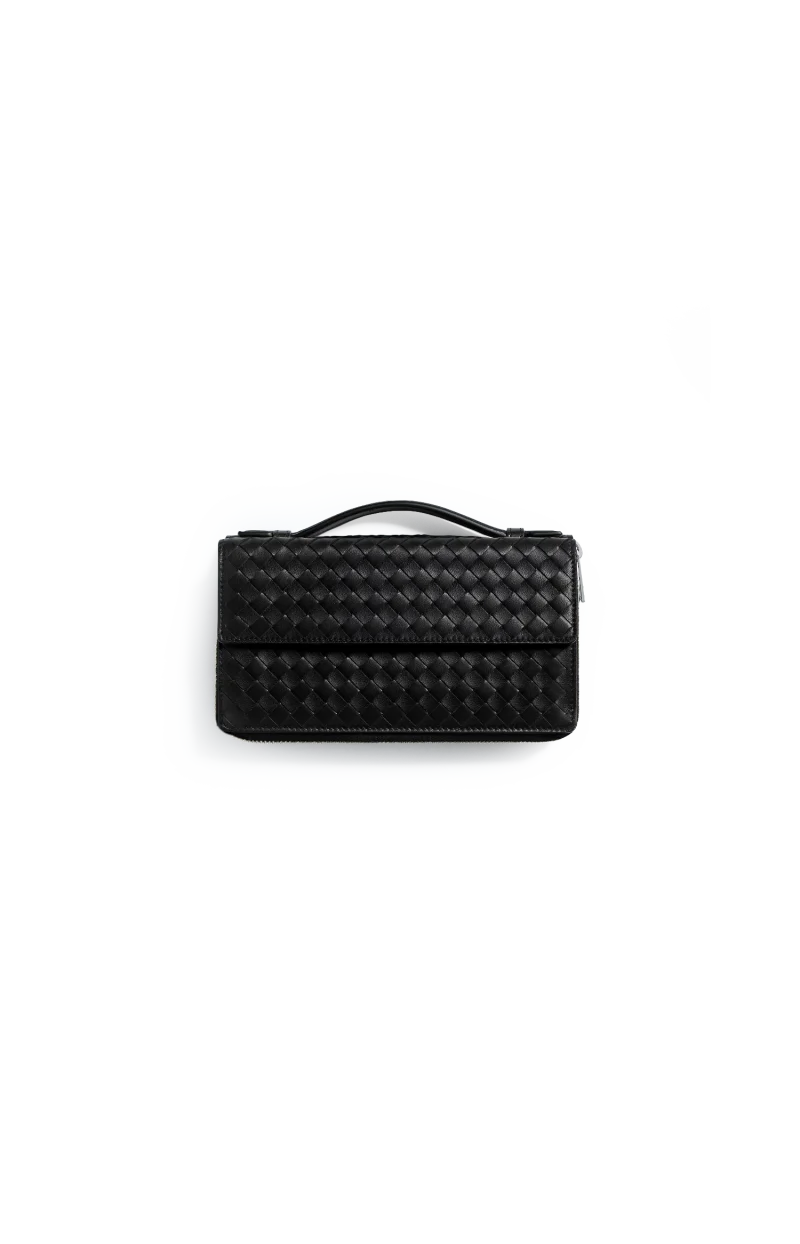 Intrecciato Organizer in Black