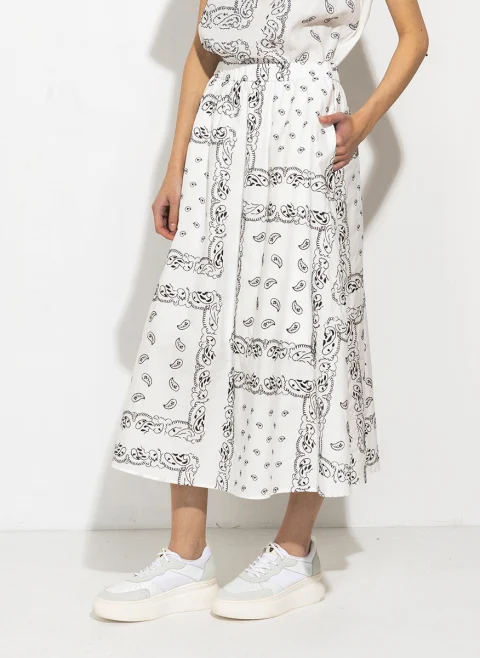 Миди пола от памучен поплин Weekend Max Mara Wkdcaravan — снимка 5