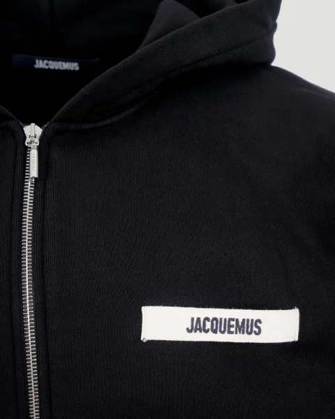 Grosgrain Logo Zip Hoodie in Black — снимка 2