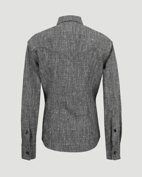 Melange Viscose and Silk Shirt — снимка 3