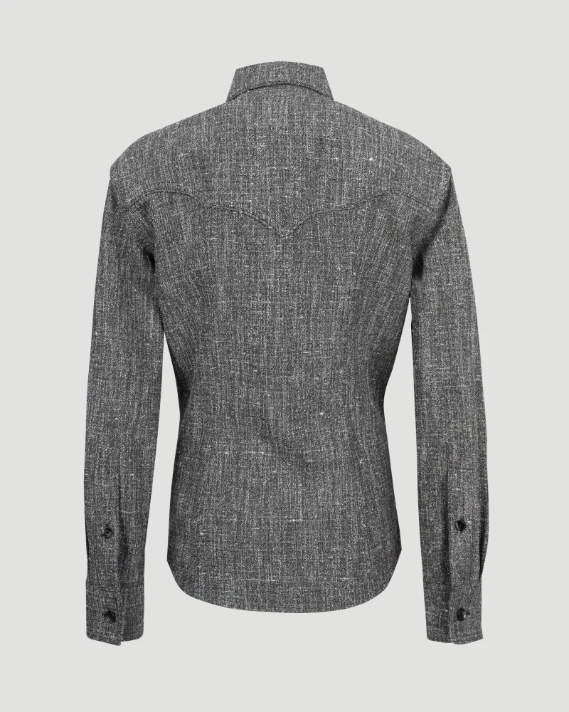 Melange Viscose and Silk Shirt — снимка 3