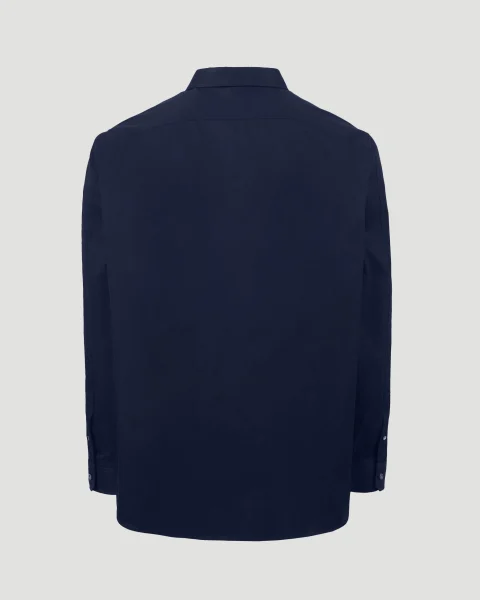 Cotton Shirt in Navy — снимка 3