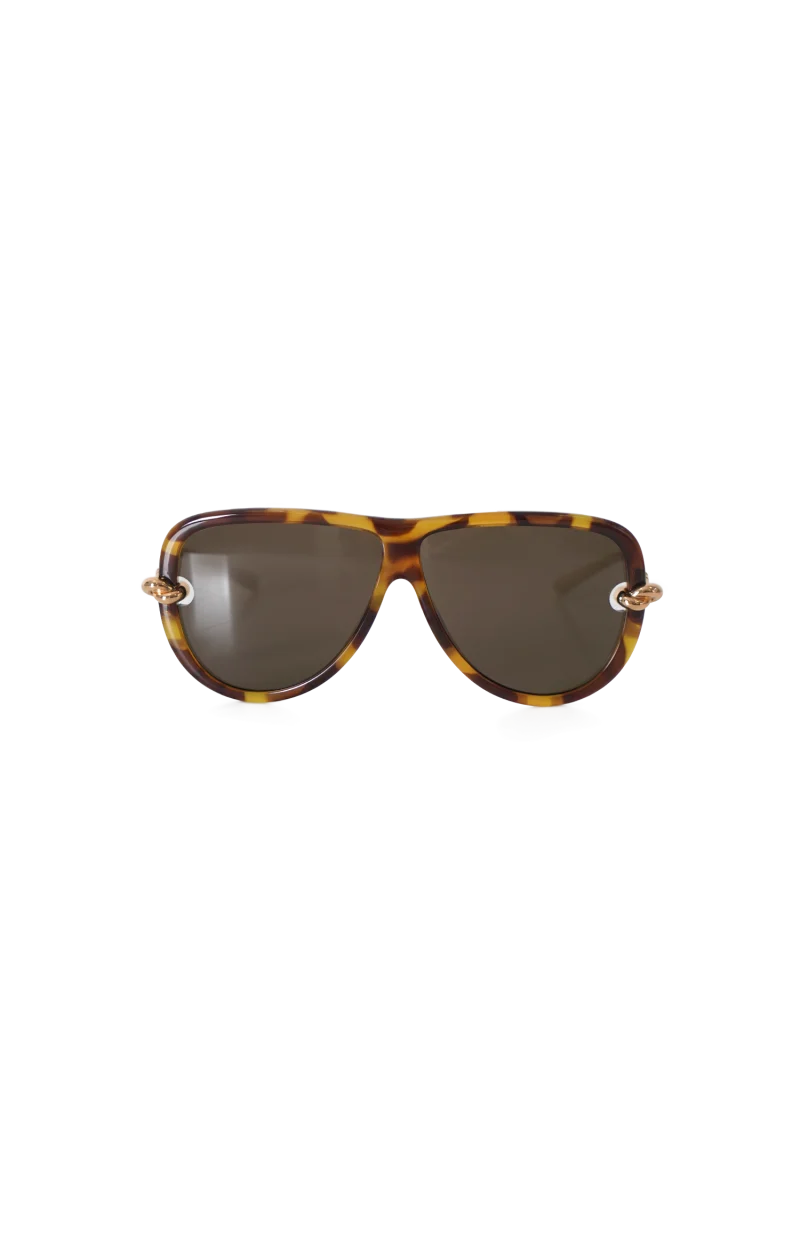 Knot Aviator Sunglasses in Havana/Brown