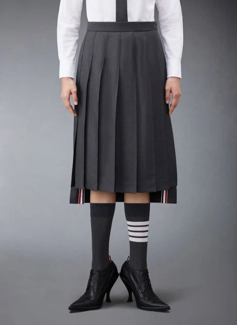 Асиметрична пола 'Twill Pleated' Thom Browne — снимка 2