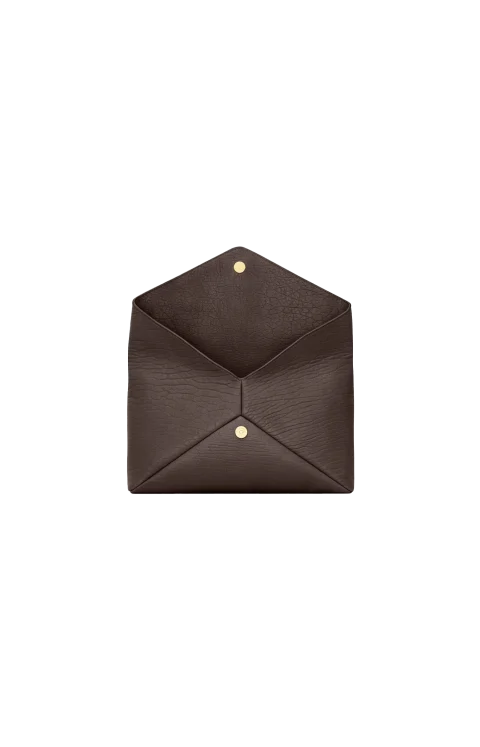 Cassandre Large Envelope Pouch in Lambskin in Brown — снимка 5