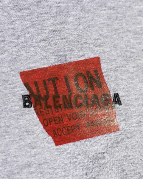 Taped Balenciaga Back T-Shirt Medium Fit in Heather Grey — снимка 2