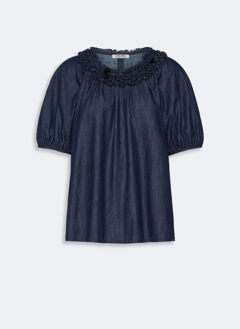 Блуза от деним с рюш детайли 'S Max Mara Stmcatia