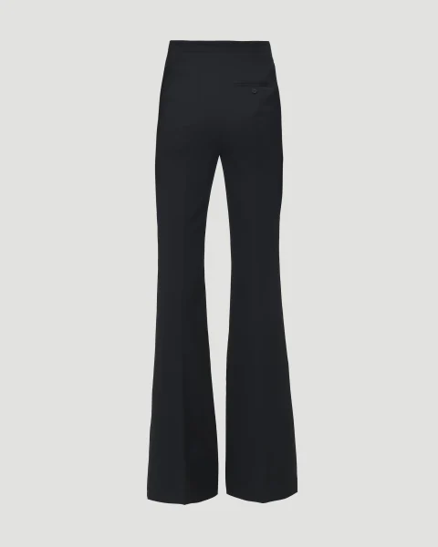 Fold-Over Waist Tailored Trousers in Black — снимка 2