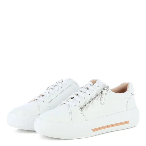 Дамски Сникърс CLARKS – 26185917 HOLLYROSE ZIP WHITE LEATHER — снимка 3
