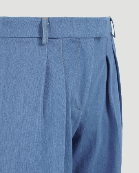 High-Waisted Denim Trousers — снимка 4
