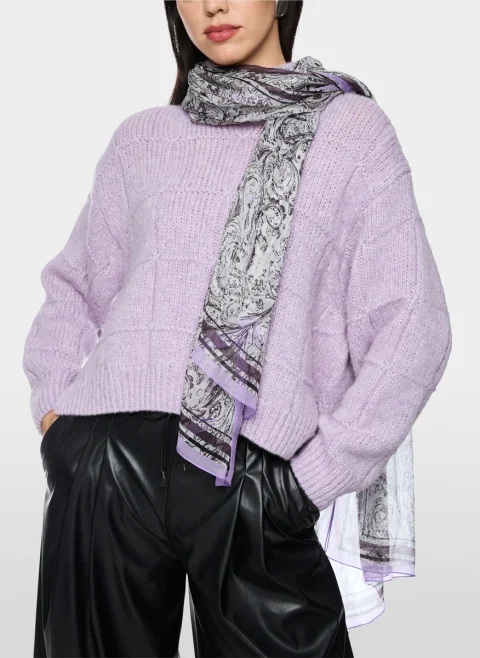 Шал от коприна с принт 'Ornamental' Marc Cain Collections — снимка 3