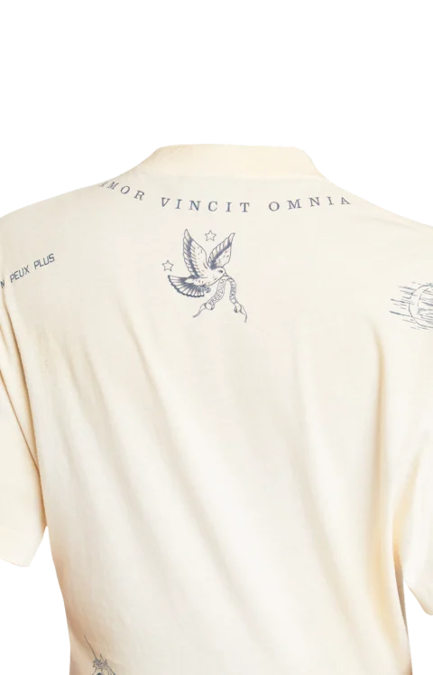 Classic Ink Short Sleeve Top in Ivory — снимка 2