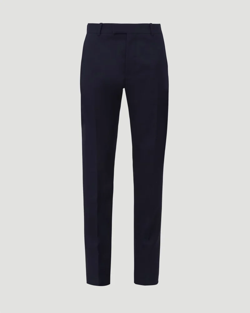 Low-Waisted Cigarette Trousers in Navy