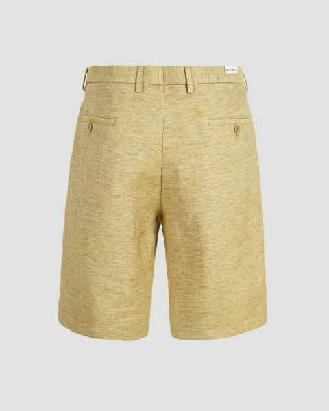 Roma Linen-Blend Bermuda Shorts in Beige — снимка 2
