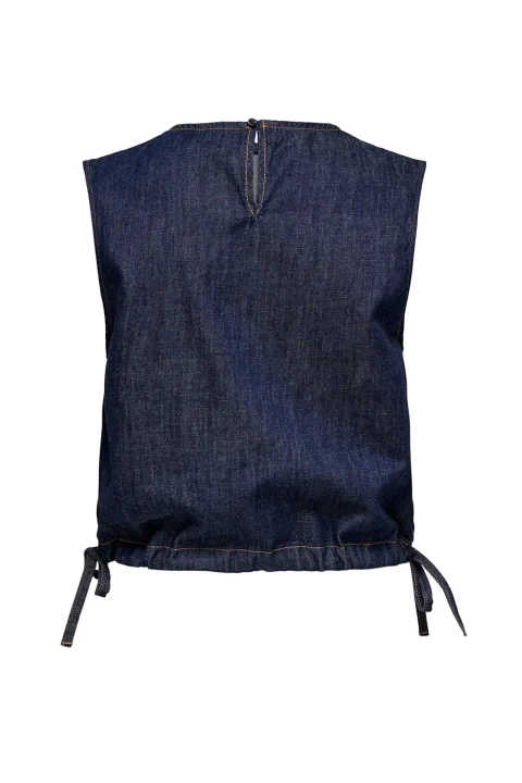 Top Onlsonnet S/L BoxyAkm 15369512 BS000042 dark blue denim — снимка 2